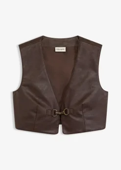 Lederimitat-Weste im Used-Look