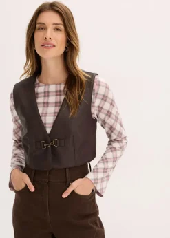 Lederimitat-Weste im Used-Look