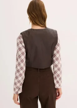 Lederimitat-Weste im Used-Look