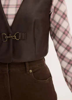 Lederimitat-Weste im Used-Look