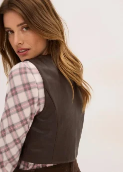 Lederimitat-Weste im Used-Look