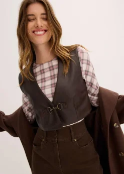 Lederimitat-Weste im Used-Look