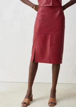 Lederrock mit Schlitz