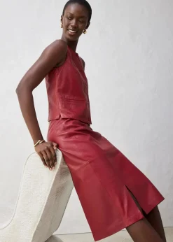 Lederrock mit Schlitz