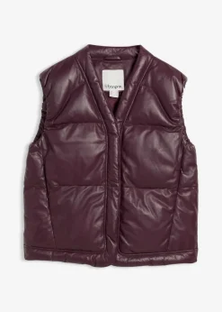 Leder-Steppweste aus Lammnappa