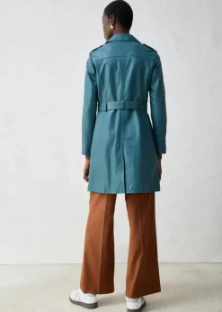 Leder-Trenchcoat aus Lammnappa