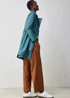 Leder-Trenchcoat aus Lammnappa