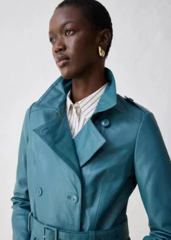 Leder-Trenchcoat aus Lammnappa