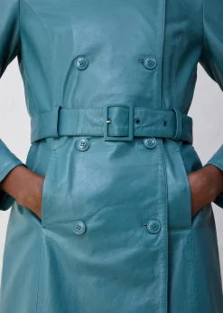 Leder-Trenchcoat aus Lammnappa