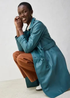 Leder-Trenchcoat aus Lammnappa