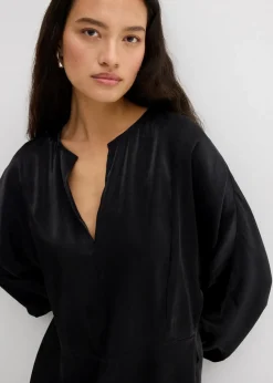 Leicht glänzendes Blusenshirt aus Viskose-Mix