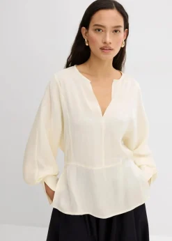 Leicht glänzendes Blusenshirt aus Viskose-Mix