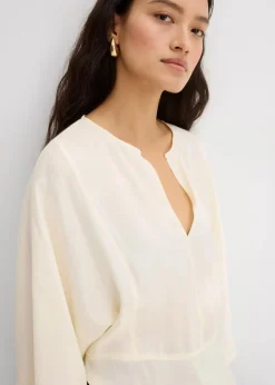 Leicht glänzendes Blusenshirt aus Viskose-Mix