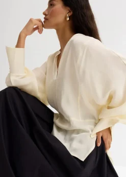 Leicht glänzendes Blusenshirt aus Viskose-Mix