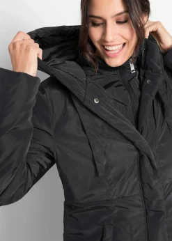 leicht wattierter Kurzmantel mit Kapuze