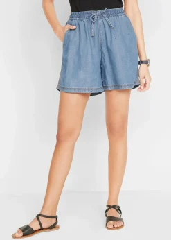 Leichte Denim Shorts mit Leinen