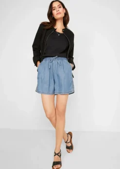 Leichte Denim Shorts mit Leinen
