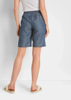 Leichte Denim-Hose mit Leinen