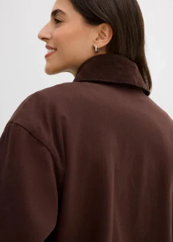 leichte Twill-Jacke mit Cordkragen