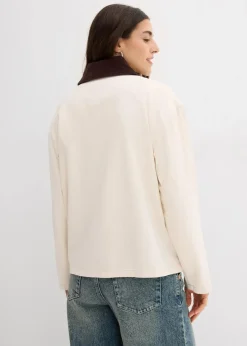 leichte Twill-Jacke mit Cordkragen