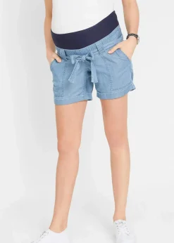 Leichte Umstandshorts mit Lyocell und Leinen