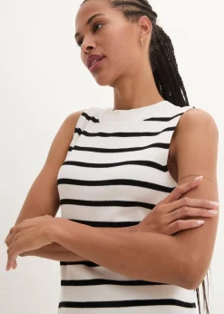 Leichtes Feinstrick-Kleid, gestreift