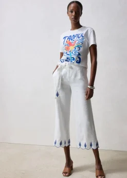 Leinen-Culotte mit Gürtel (2 tlg. Set)