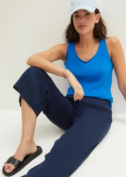 Leinen-Culotte, wadenlang