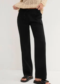 Leinen-Hose mit weitem Bein