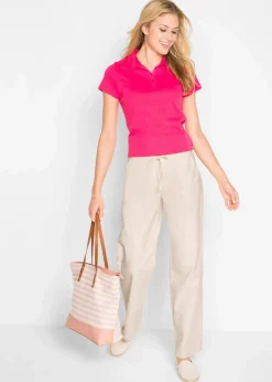 Leinen-Hose mit weitem Bein