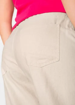 Leinen-Hose mit weitem Bein