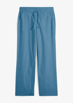 Leinen-Hose mit weitem Bein