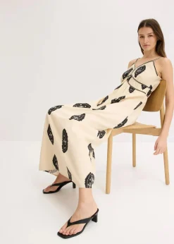 Leinen-Maxikleid aus luftigem Leinen-Mix