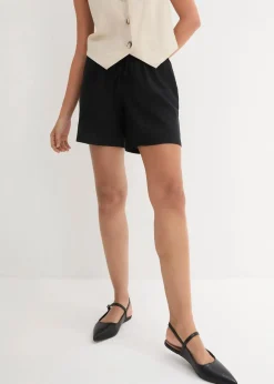 Leinen-Paperbag-Shorts