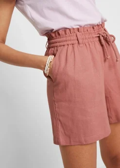 Leinen-Paperbag-Shorts