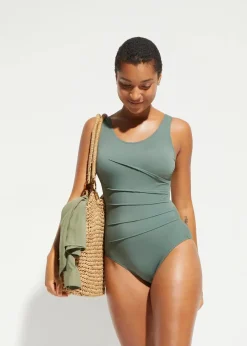 Light Shape-Badeanzug mit Zierfalten