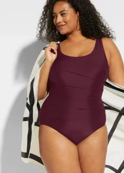 Light Shape-Badeanzug mit Zierfalten