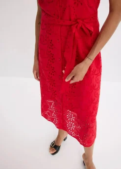 Lochstickerei-Blusenkleid aus reiner Baumwolle