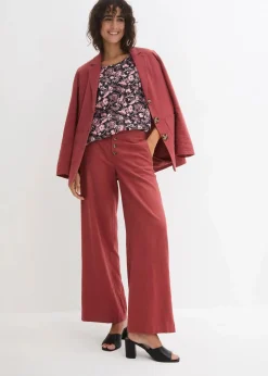 Locker geschnittenes Shirt aus Flammgarn mit abgerundetem Saum aus Bio-Baumwolle