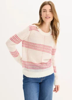 Locker gestrickter Pullover mit Woll- und Alpaka-Anteil