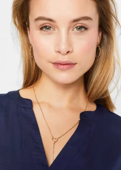 Lockere Satin-Kurzarmtunika mit überschnittenen Schultern