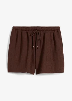 Lockere Schlupf-Shorts aus strukturiertem Crêpe