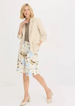 Lockerer 3/4-Arm-Blazer aus Viskose