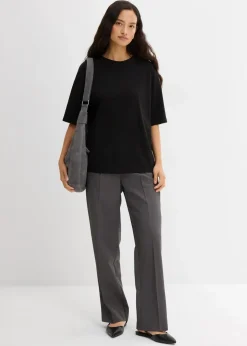 Lockeres T-Shirt aus Baumwoll-Mix