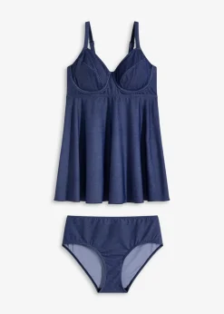 Long Tankini (2-tlg.Set) in Jeansoptik