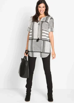 Long- Tunika aus reiner Baumwolle