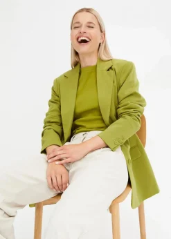 Longblazer aus Viskose-Mix