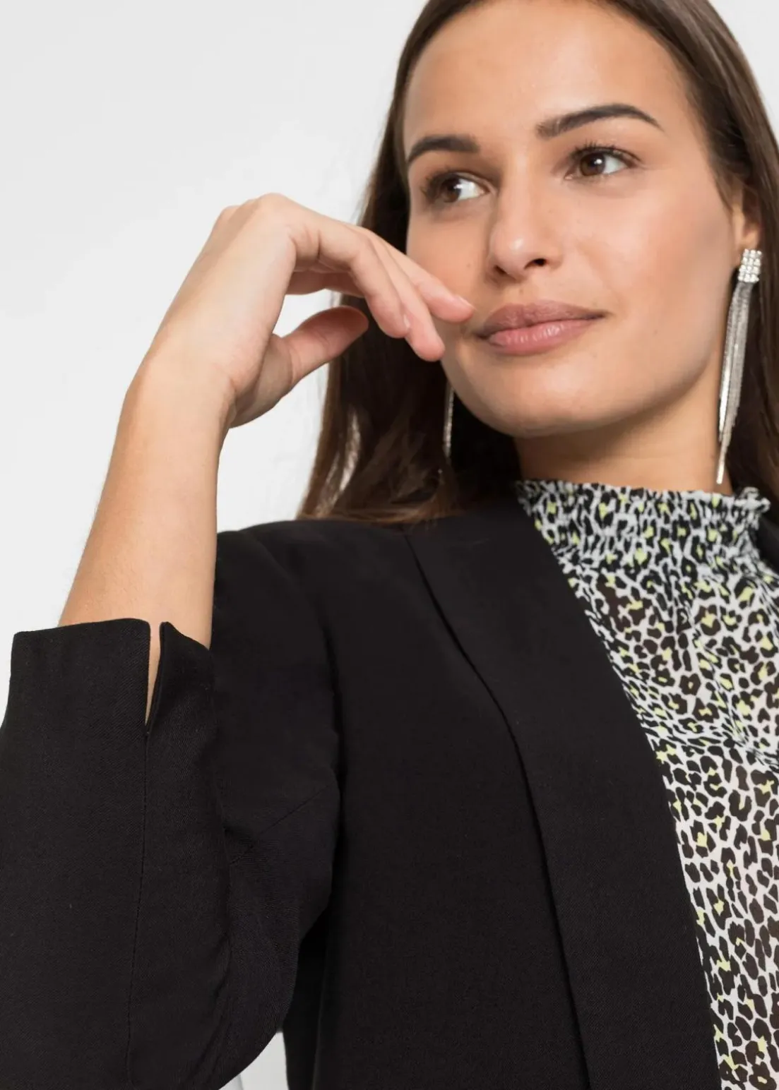 Longblazer aus Viskose-Mix