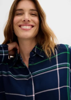 Longbluse aus fließender Viskose