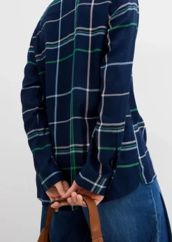 Longbluse aus fließender Viskose